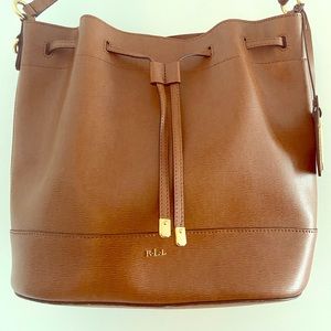 Cognac Lauren by Ralph Lauren Bucket Bag